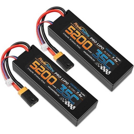 Kırmızı 5200MAH 2 S 7.4 V 35C Yüksek Güç Yüksek Kaliteli Model Uçak LIPO Pil XT60 Dişi - 3