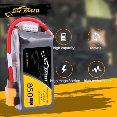 Kırmızı 850MAH 4 S 14.8 V 25C Yüksek Güç Yüksek Kaliteli Model Uçak LIPO Pil XT60 Dişi - 4