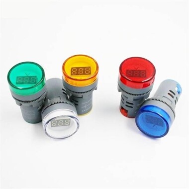 Kırmızı AC60-500V 22mm AD16-22DSV Büyük Displayli LED Voltmetre - 2