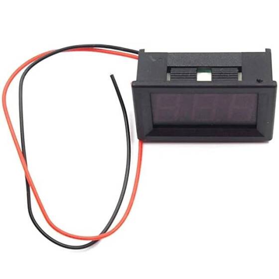 Kırmızı İki Telli 0-56 İnç DC5V-120V DC Dijital Ekran Voltmetre Araba Bisiklet Motosiklet için - 3