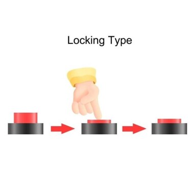 Kırmızı LA128A 220V 8 Pin 16mm Kendinden Kilitli Basma Düğmesi Anahtarı - 3