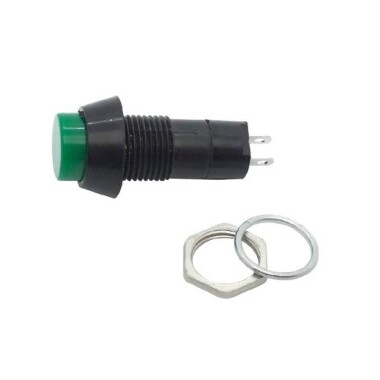 Kırmızı PBS-11A 12mm 2 Pin Kendinden Kilitli Yuvarlak Plastik Basmalı Düğme Anahtarı - 4