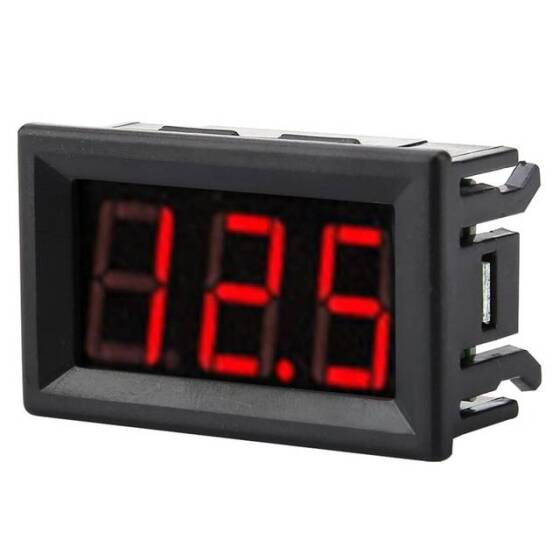 Kırmızı Üç Kablolu 0.56 inç DC 0-100V Dijital Voltmetre - 1