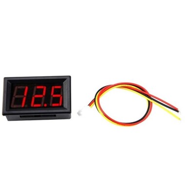 Kırmızı Üç Kablolu 0.56 inç DC 0-100V Dijital Voltmetre - 2