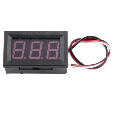 Kırmızı Üç Kablolu 0.56 inç DC 0-100V Dijital Voltmetre - 4
