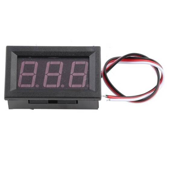 Kırmızı Üç Kablolu 0.56 inç DC 0-100V Dijital Voltmetre - 4