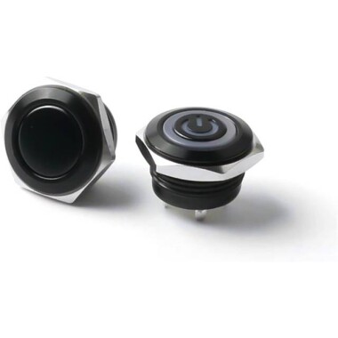 Kısa Düz Kafa 12mm 3-6V Su Geçirmez Anlık Kendinden Sıfırlamalı Metal Push Buton Kırmızı Ledli - 3