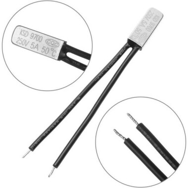 KSD9700/BK05 - BB1D 10A 250V Metal Termostat - 40 Derece Normalde Kapalı - 2
