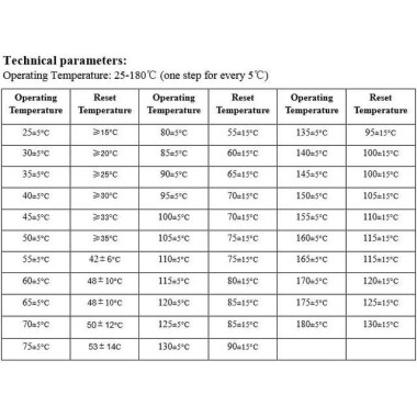 KSD9700/BK05 - BB1D 5A 250V Plastik Termostat - 100 Derece Normalde Açık - 4