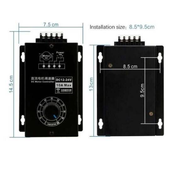 Kumandalı 10A DC Motor Sürücü PWM DC 12-24V - 4
