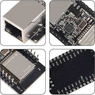 Lehimsiz WT32-ETH01 V1.2 Seri - Ethernet Modülü Ağ Geçidi Modülü - WiFi + Bluetoothlu - 3