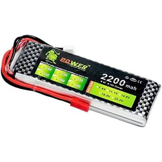 Lion 2200MAH 2S 7.4V 35C Yüksek Güç Yüksek Kaliteli Model Uçak LIPO Pil T Dişi - 3