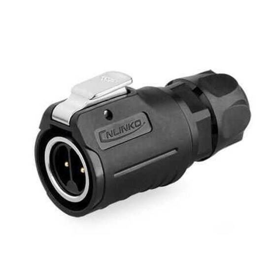 LP-16-C02PE-01-001 2 Pin Su Geçirmez Konnektör - Erkek - 1