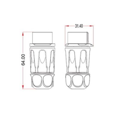 LP-20-C04PP-01-001 4 Pin Su Geçirmez Konnektör - Erkek - 2