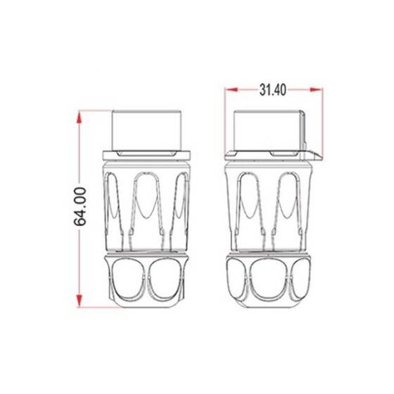 LP-20-C04PP-01-001 4 Pin Su Geçirmez Konnektör - Erkek - 2