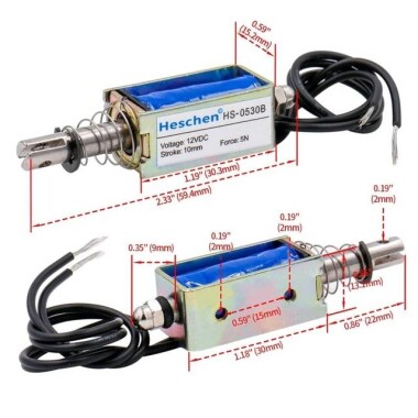 LY-06 12V DC 5N 10mm İtme-Çekme Elektromanyetik Kilit - 5