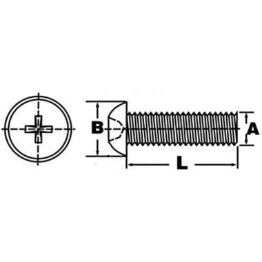 M2-5x10 Siyah Plastik Naylon Tava Başlı Phillips Vida - 2