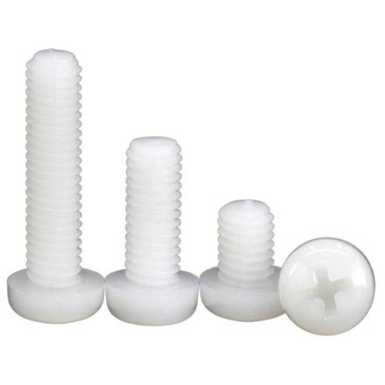 M2-5x16 Siyah Plastik Naylon Tava Başlı Phillips Vida - 1