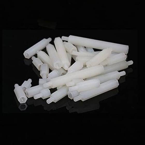 M2-5x25+6mm Beyaz Altıgen Naylon Sütun Tek Kafa - 3