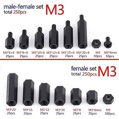 M3x10+6mm Beyaz Altıgen Naylon Sütun Tek Kafa - 3