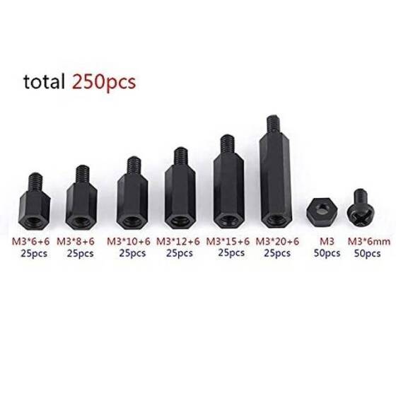 M3x10+6mm Beyaz Altıgen Naylon Sütun Tek Kafa - 5