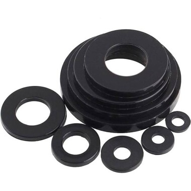 M3x10x1mm Siyah Naylon Düz Pul - 1