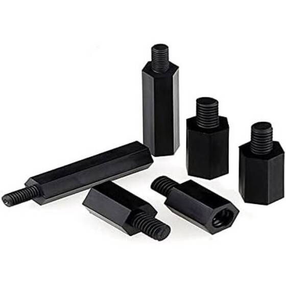 M3x18+6mm Beyaz Altıgen Naylon Sütun Tek Kafa - 2