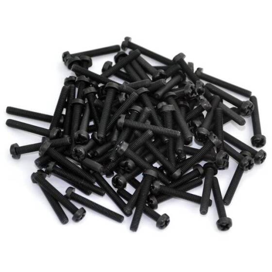 M3x20 Siyah Plastik Naylon Tava Başlı Phillips Vida - 2