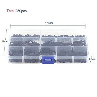 M3x20+6mm Siyah Altıgen Naylon Sütun Tek Kafa - 4