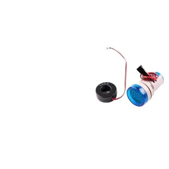 Mavi 0-100A 22mm AD16-22FSA Kare Kapaklı Trafolu LED Ampermetre - 1