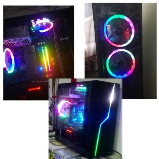 Mavi 12025 12V DC Led Sessiz Çift Diyaframlı Sessiz Egzoz Fan 15 Işıklı Boyut:120x120x25mm - 2