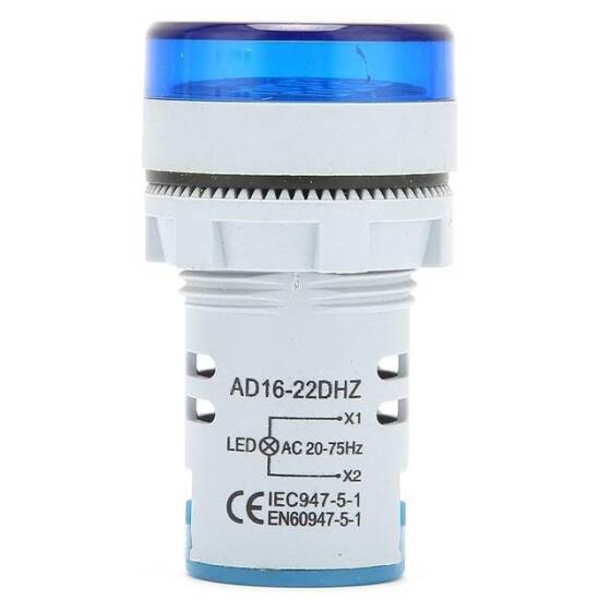 Mavi 20-75Hz 22mm AD16-22DSHZ Yuvarlak LED Hertz Metre - 3