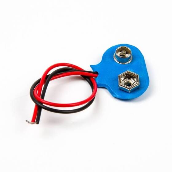 Mavi 9V Pil Başlığı 10cm Kablolu - 5