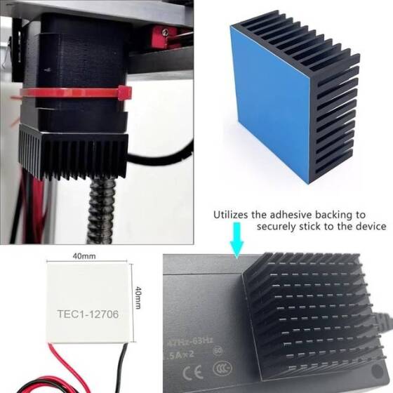 Mavi Termal Bantlı Alüminyum Soğutucu Boyutu:40x40x20mm - 5