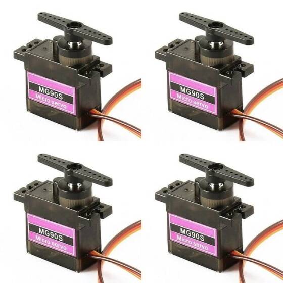 MG90S 180 Derece Üç Plastik Dişli ve Limitsiz Servo Motor Tork 2kg - 1