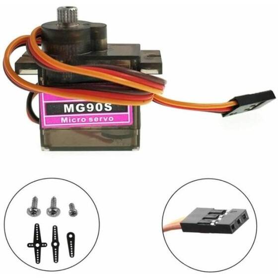 MG90S 180 Derece Üç Plastik Dişli ve Limitsiz Servo Motor Tork 2kg - 4