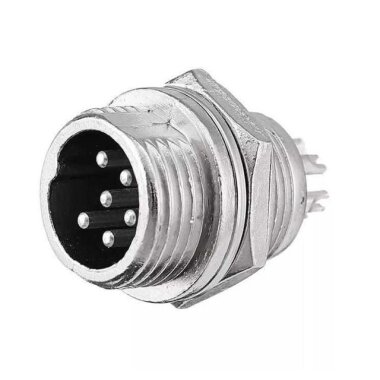 Mike Konnektör 6 Pin 12mm - Erkek - Görsu Elektronik