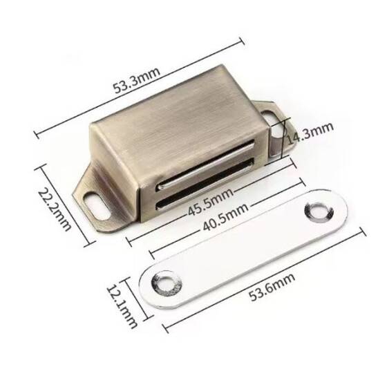 Mıknatıslı Metal Mobilya Kapak Kilidi 36x24x14mm - Yeşil Bronz - 2