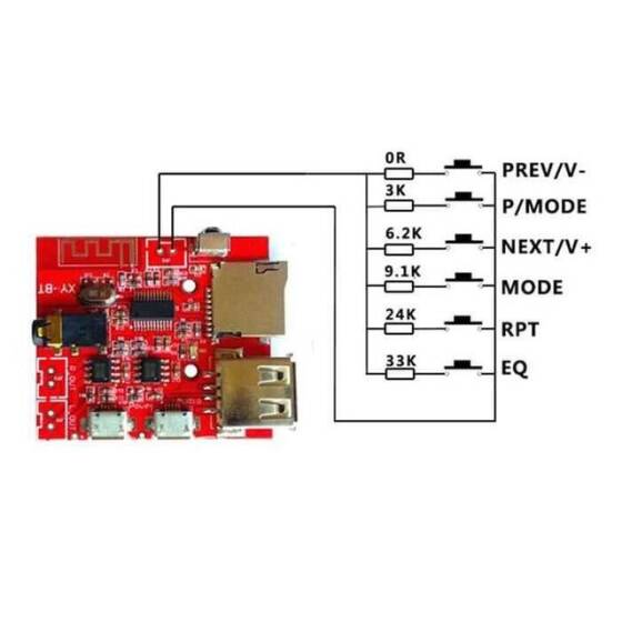 MP3 Kumandalı Bluetooth Amfi Devresi SD Kart + USB - 4