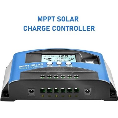 MPPT 60A 12/24V Solar Şarj Regülatörü - Çift USB - LCD Ekran - Otomatik Solar Hücre Şarj Cihazı - Şarjlı Regülatör - 5