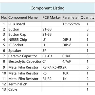 NE555 DIY Elektronik Organ Modülü Elektronik Lehimli Uygulama Öğrenme Kiti - 4