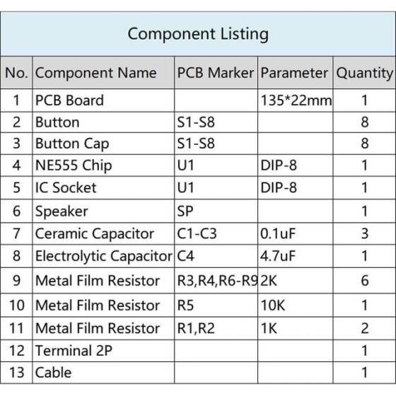 NE555 DIY Elektronik Organ Modülü Elektronik Lehimli Uygulama Öğrenme Kiti - 4
