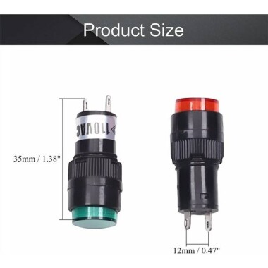 NXD-212 36V Yeşil Küçük LED Sinyal Led - Sinyal Lambası - 2