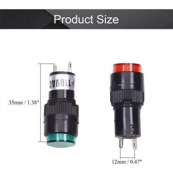 NXD-212 36V Yeşil Küçük LED Sinyal Led - Sinyal Lambası - 2