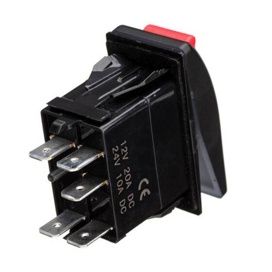 ON-OFF Anahtar Kırmızı 5 Pin 12V-24V - Emniyet Kilitli - 2