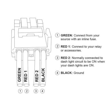 ON-OFF Anahtar Mavi Işıklı 4-Kablolu 12V 3A - Led Light Bar - 3