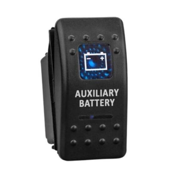 ON-OFF Mavi Işıklı Anahtar 5 Pin 12V-24V - Auxillary Battery - 1