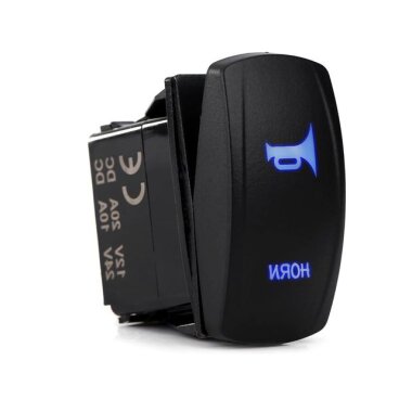 ON-OFF Mavi Işıklı Anahtar 5 Pin 12V-24V - Horn - 2
