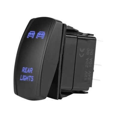 ON-OFF Mavi Işıklı Anahtar 5 Pin 12V-24V - Rear Lights - Görsu Elektronik