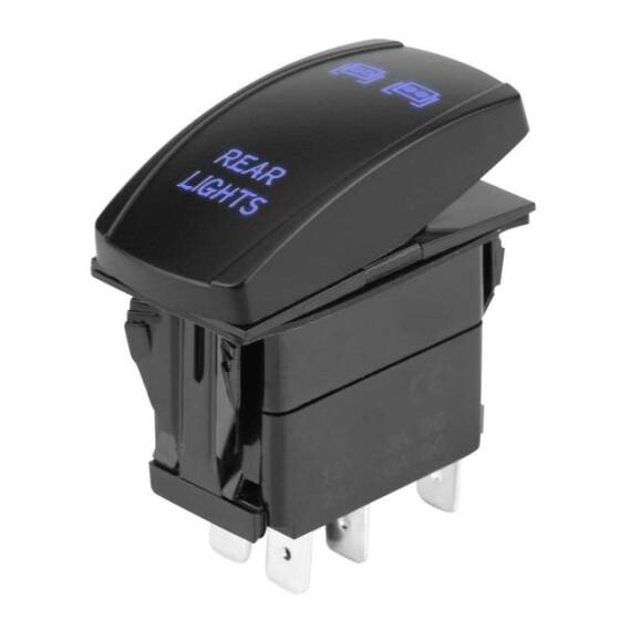 ON-OFF Mavi Işıklı Anahtar 5 Pin 12V-24V - Rear Lights - 2